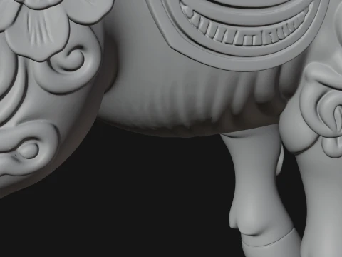 Floral Chibi Ram Statue Design 3 - 3D Print Model 3D Print Model