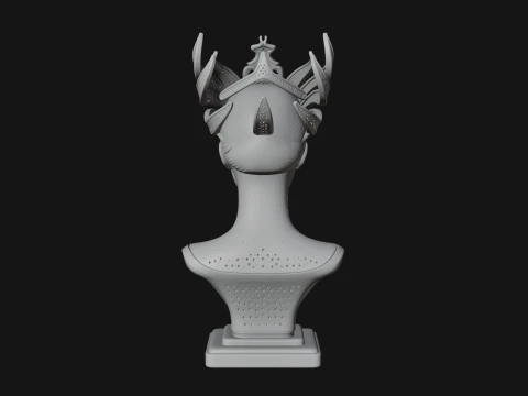 Flame Hair Abstract Bust Statue Design 2 - 3D Print Model 3D Print Model