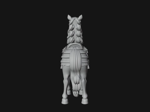 Floral Chibi Horse Statue Design 2 - 3D Print Model 3D Print Model