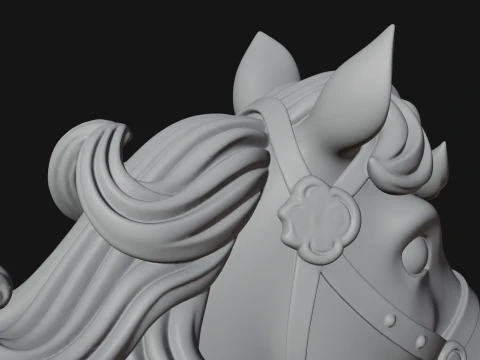 Floral Chibi Horse Statue Design 2 - 3D Print Model 3D Print Model