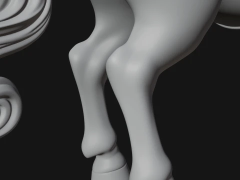Floral Chibi Horse Statue Design 2 - 3D Print Model 3D Print Model