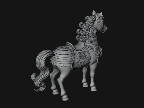 Floral Chibi Horse Statue Design 2 - 3D Print Model 3D Print Model