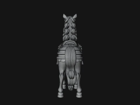Floral Chibi Horse Statue Design 2 - 3D Print Model 3D Print Model