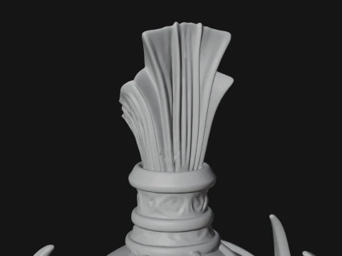 Ornate Asian Armor Bust Statue Design 1 - 3D Print Model 3D Print Model