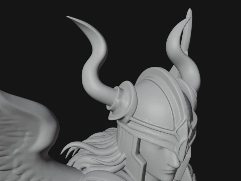 Valkyrie with Hammer Statue Design 2 - 3D Print Model 3D Print Model