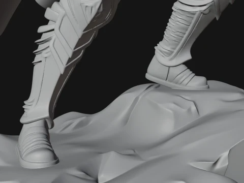 Valkyrie with Hammer Statue Design 2 - 3D Print Model 3D Print Model
