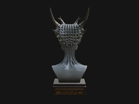 Biomechanical Alien Bust Statue Design 7 - 3D Print Model 3D Print Model