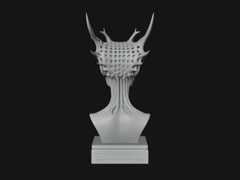 Biomechanical Alien Bust Statue Design 7 - 3D Print Model 3D Print Model