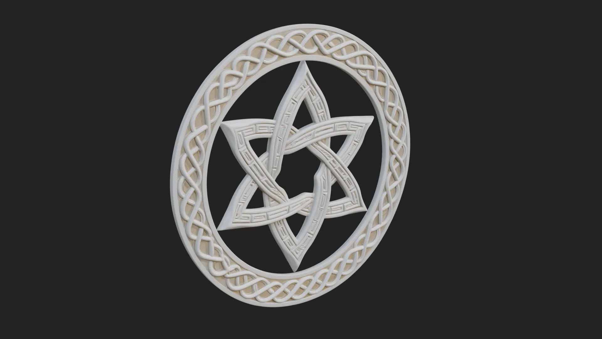 Celtic Star Knot Plaque Design 1 - 3D Print Model 3D Print Model .c4d .max .obj .3ds .fbx .stl .blend 