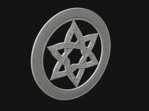 Celtic Star Knot Plaque Design 1 - 3D Print Model 3D Print Model