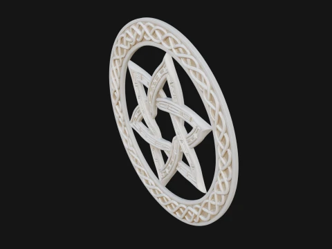 Celtic Star Knot Plaque Design 1 - 3D Print Model 3D Print Model