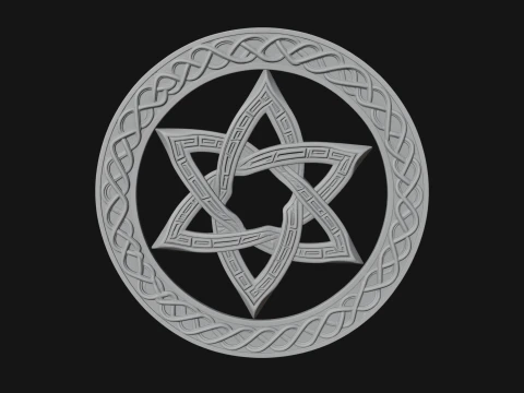 Celtic Star Knot Plaque Design 1 - 3D Print Model 3D Print Model