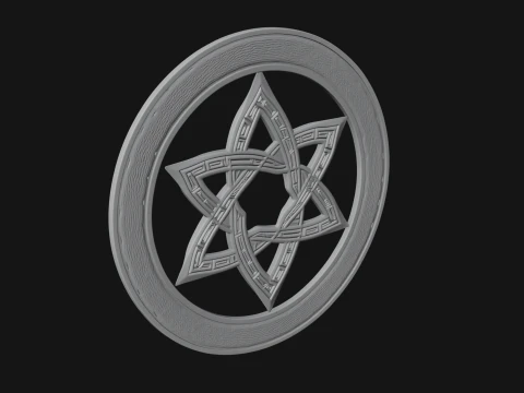 Celtic Star Knot Plaque Design 1 - 3D Print Model 3D Print Model