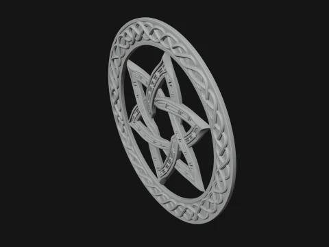 Celtic Star Knot Plaque Design 1 - 3D Print Model 3D Print Model