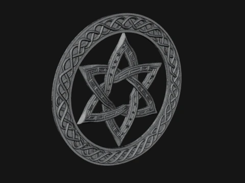 Celtic Star Knot Plaque Design 1 - 3D Print Model 3D Print Model