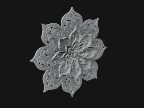 Lotus Mandala Wall Plaque Design 3 - 3D Print Model 3D Print Model