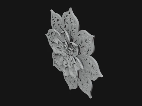 Lotus Mandala Wall Plaque Design 3 - 3D Print Model 3D Print Model