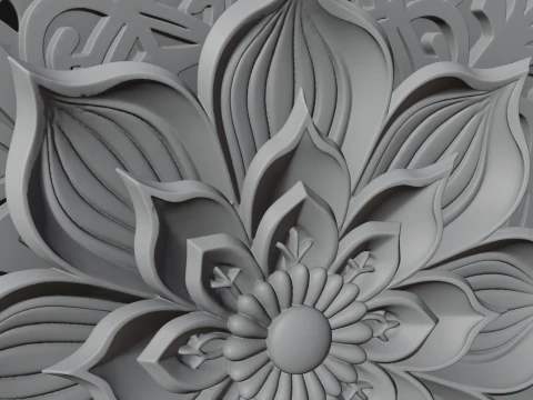 Lotus Mandala Wall Plaque Design 3 - 3D Print Model 3D Print Model