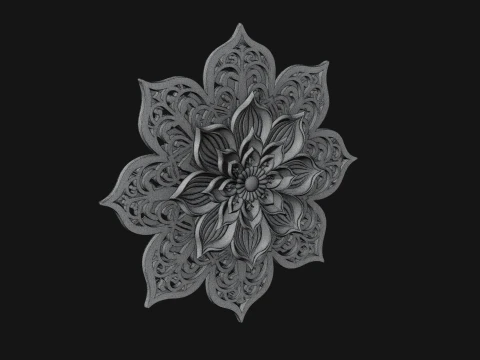 Lotus Mandala Wall Plaque Design 3 - 3D Print Model 3D Print Model