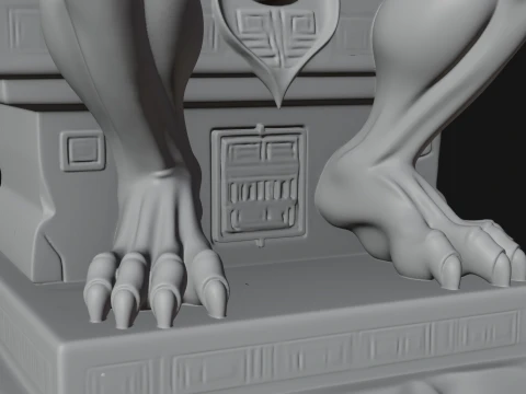 Gargoyle on Pedestal Statue Design 1 - 3D Print Model 3D Print Model