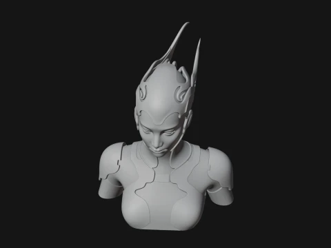 Futuristic Woman Bust Statue Design 5 - 3D Print Model 3D Print Model