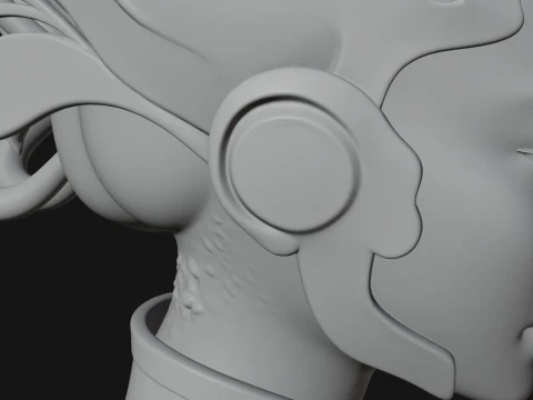 Futuristic Woman Bust Statue Design 5 - 3D Print Model 3D Print Model