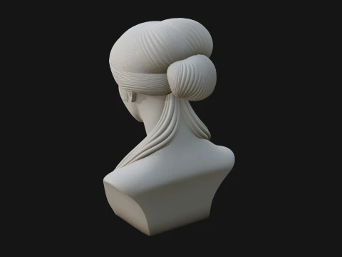 Serene Draped Woman Bust Statue Design 2 - 3D Print Model 3D Print Model