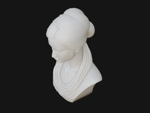 Serene Draped Woman Bust Statue Design 2 - 3D Print Model 3D Print Model