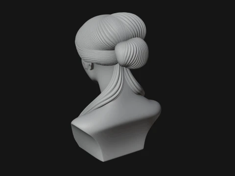Serene Draped Woman Bust Statue Design 2 - 3D Print Model 3D Print Model