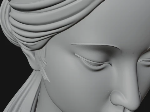 Serene Draped Woman Bust Statue Design 2 - 3D Print Model 3D Print Model