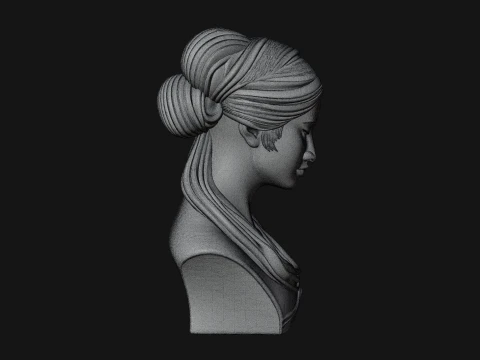 Serene Draped Woman Bust Statue Design 2 - 3D Print Model 3D Print Model