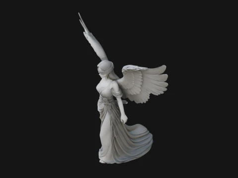 Winged Angel Warrior Woman Statue Design 3 - 3D Print Model 3D Print Model