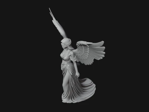 Winged Angel Warrior Woman Statue Design 3 - 3D Print Model 3D Print Model