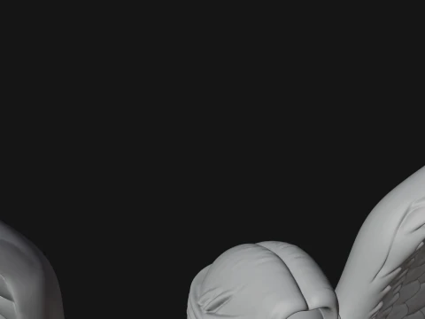 Winged Angel Warrior Woman Statue Design 3 - 3D Print Model 3D Print Model