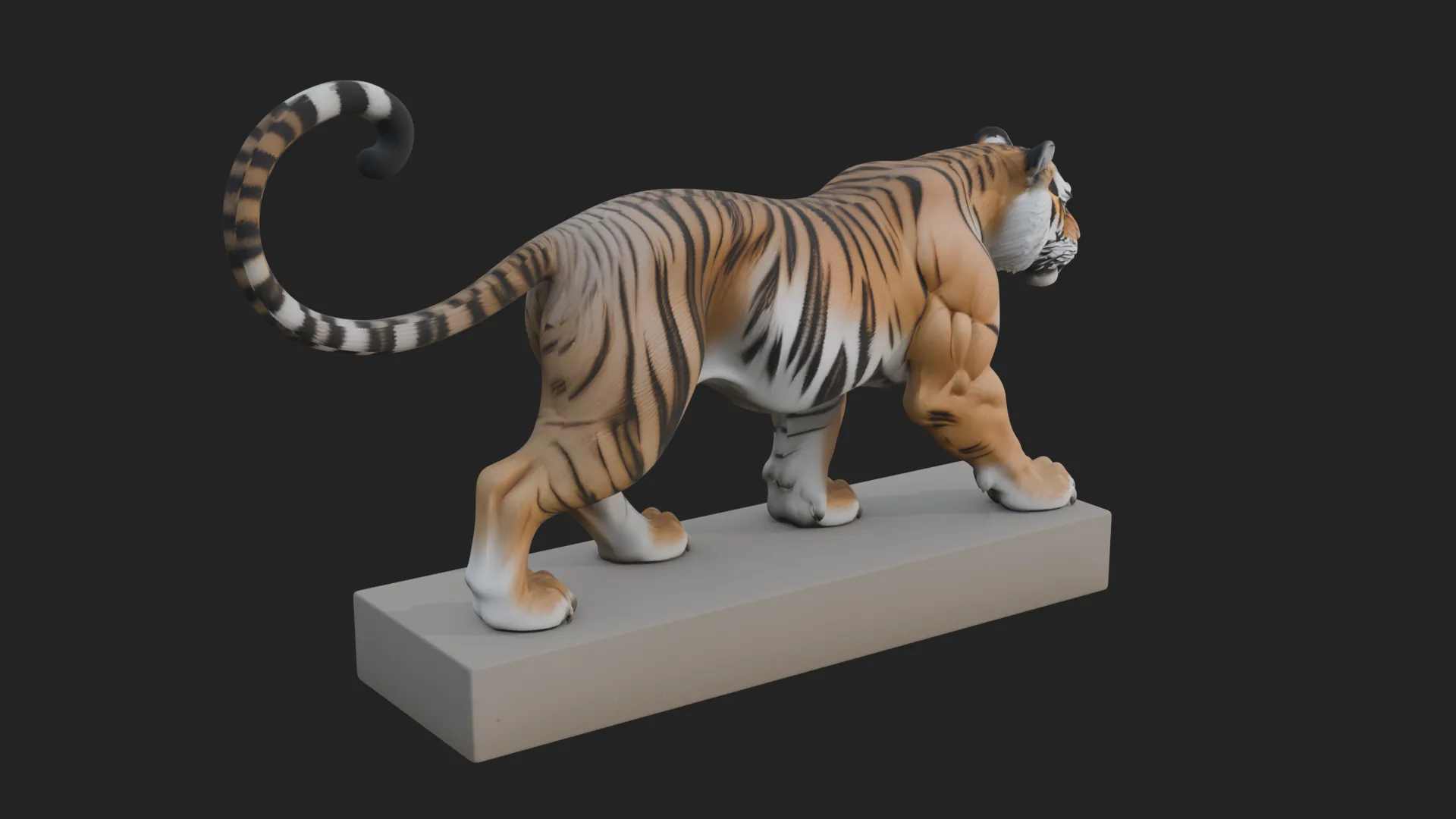 Standing Tiger Statue Design 3 - 3D Print Model 3D Print Model .c4d .max .obj .3ds .fbx .stl .blend 