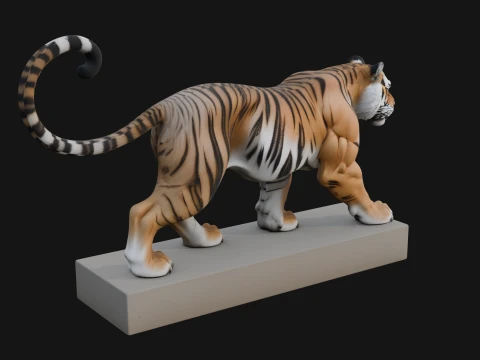 Standing Tiger Statue Design 3 - 3D Print Model 3D Print Model