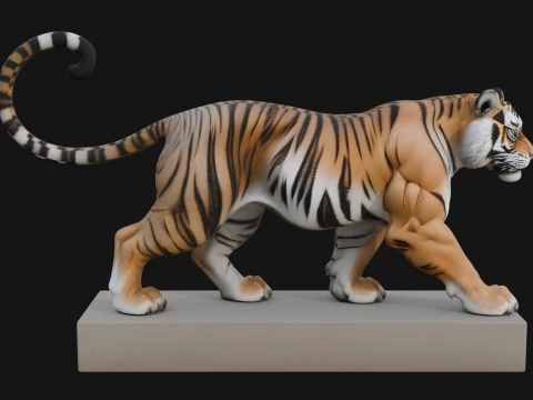 Standing Tiger Statue Design 3 - 3D Print Model 3D Print Model