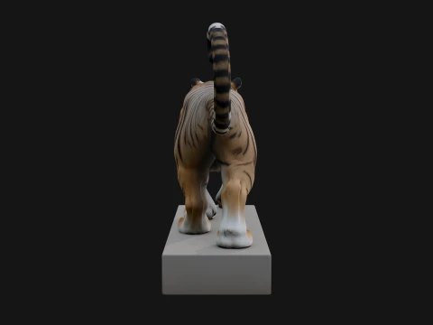 Standing Tiger Statue Design 3 - 3D Print Model 3D Print Model