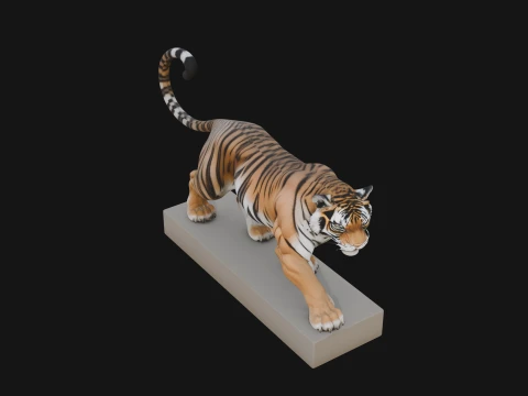 Standing Tiger Statue Design 3 - 3D Print Model 3D Print Model