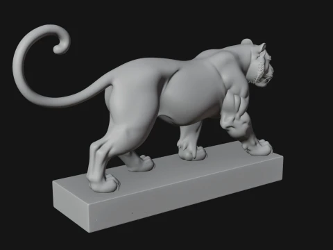 Standing Tiger Statue Design 3 - 3D Print Model 3D Print Model