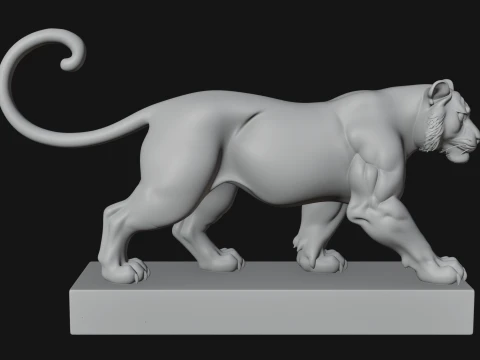 Standing Tiger Statue Design 3 - 3D Print Model 3D Print Model