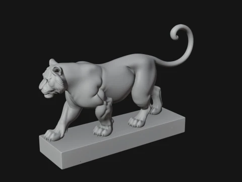 Standing Tiger Statue Design 3 - 3D Print Model 3D Print Model