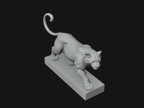 Standing Tiger Statue Design 3 - 3D Print Model 3D Print Model