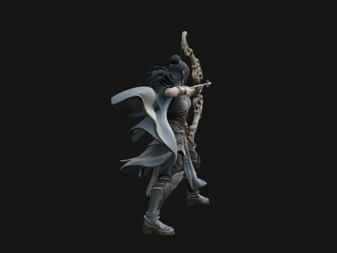 Elven Archer Queen Statue Design 4 - 3D Print Model 3D Print Model