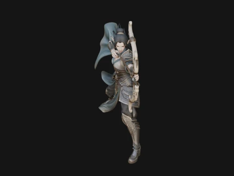 Elven Archer Queen Statue Design 4 - 3D Print Model 3D Print Model