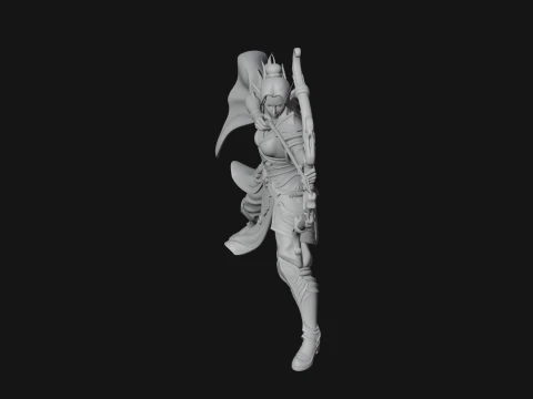 Elven Archer Queen Statue Design 4 - 3D Print Model 3D Print Model