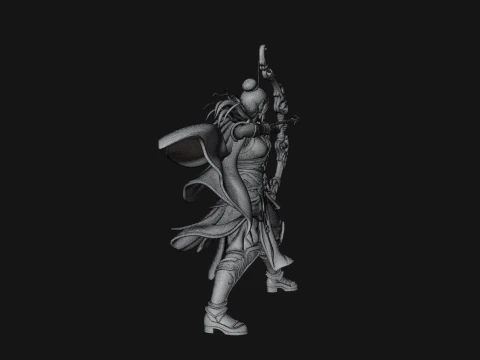 Elven Archer Queen Statue Design 4 - 3D Print Model 3D Print Model