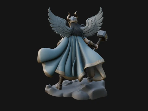 Valkyrie with Hammer Statue Design 3 - 3D Print Model 3D Print Model