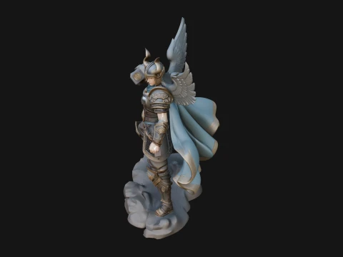 Valkyrie with Hammer Statue Design 3 - 3D Print Model 3D Print Model