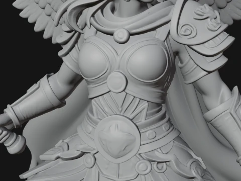 Valkyrie with Hammer Statue Design 3 - 3D Print Model 3D Print Model